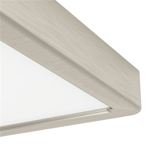 Plafón LED de techo cuadrado de superficie FUEVA 6 níquel 150×150mm, 6,3W 720Lm, CCT (2700K-4000K-6500K), IP20