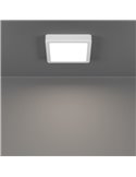 Plafón LED de superficie cuadrado para baño blanco FUEVA 6, 150×150mm, CCT (2700K-4000K-6500K), 6,3W 720Lm, IP44