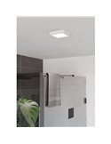 Plafón LED de superficie cuadrado para baño blanco FUEVA 6, 150×150mm, CCT (2700K-4000K-6500K), 6,3W 720Lm, IP44