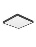 Spot LED carré noir FUEVA 6 pour salle de bain, 150 x 150 mm, 6,3 W, 720 lm, CCT (2 700 K-4 000 K-6 500 K), IP44