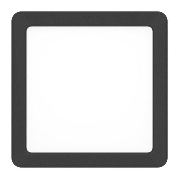 Luminária embutida LED quadrada preta FUEVA 6 para banheiro, 150x150 mm, 6,3 W 720 Lm, CCT (2700 K-4000 K-6500 K), IP44