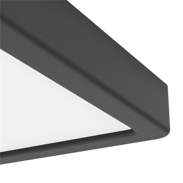 Downlight de superficie LED cuadrado baño negro FUEVA 6, 150×150mm, 6,3W 720Lm, CCT (2700K-4000K-6500K), IP44