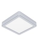 Plafón LED de superficie FUEVA 6 para baño, cromo 150×150mm, 6,3W 720Lm, CCT (2700K-4000K-6500K), IP44