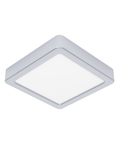 Plafón LED de superficie FUEVA 6 para baño, cromo 150×150mm, 6,3W 720Lm, CCT (2700K-4000K-6500K), IP44