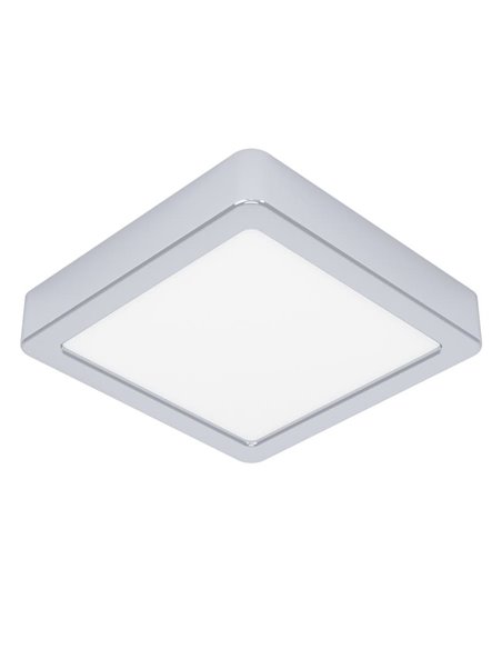 Plafón LED de superficie FUEVA 6 para baño, cromo 150×150mm, 6,3W 720Lm, CCT (2700K-4000K-6500K), IP44