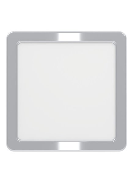 Plafonnier de salle de bain à LED FUEVA 6, chromé, 150 x 150 mm, 6,3 W, 720 lm, CCT (2700 K-4000 K-6500 K), IP44