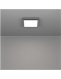 Plafón LED de superficie FUEVA 6 para baño, cromo 150×150mm, 6,3W 720Lm, CCT (2700K-4000K-6500K), IP44