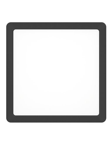 Spot LED encastrable carré noir FUEVA 6, 220 x 220 mm, 10,5 W, 1 200 lm, CCT (2 700 K-4 000 K-6 500 K), IP20