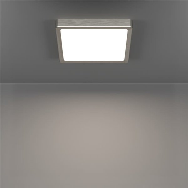 Plafonnier LED apparent FUEVA 6, nickel, 220 x 220 mm, 10,5 W, 1 200 lm, CCT (2 700 K-4 000 K-6 500 K), IP20