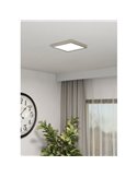 Plafonnier LED apparent FUEVA 6, nickel, 220 x 220 mm, 10,5 W, 1 200 lm, CCT (2 700 K-4 000 K-6 500 K), IP20