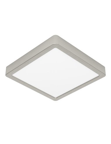 Plafonnier LED apparent FUEVA 6, nickel, 220 x 220 mm, 10,5 W, 1 200 lm, CCT (2 700 K-4 000 K-6 500 K), IP20