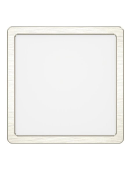 Luminaria LED de techo de superficie FUEVA 6, níquel 220×220mm, 10,5W 1200Lm, CCT (2700K-4000K-6500K), IP20