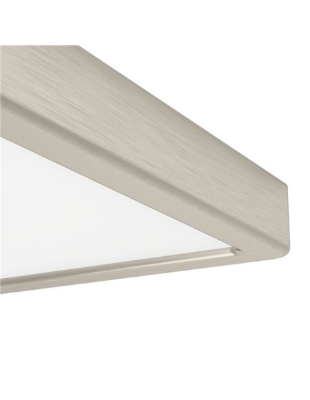 Luminaria LED de techo de superficie FUEVA 6, níquel 220×220mm, 10,5W 1200Lm, CCT (2700K-4000K-6500K), IP20