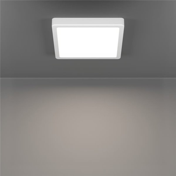 Luminária de teto de banheiro quadrada branca FUEVA 6 LED, 220x220 mm, 10,5 W, 1200 Lm, CCT (2700 K-4000 K-6500 K), IP44