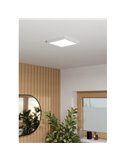 Luminária de teto de banheiro quadrada branca FUEVA 6 LED, 220x220 mm, 10,5 W, 1200 Lm, CCT (2700 K-4000 K-6500 K), IP44