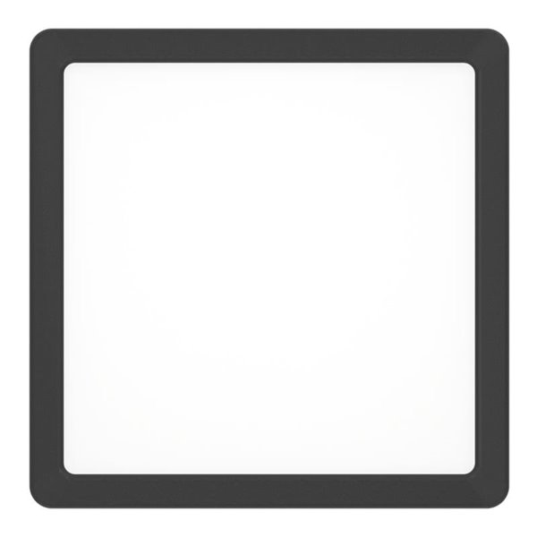 Luminária embutida LED quadrada preta FUEVA 6 para banheiros, 220 x 220 mm, 10,5 W, 1200 Lm, CCT (2700 K, 4000 K, 6500 K), IP44