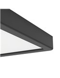 Downlight LED de superficie para baños cuadrado negro FUEVA 6, 220×220mm, 10,5W 1200Lm, CCT (2700K-4000K-6500K), IP44