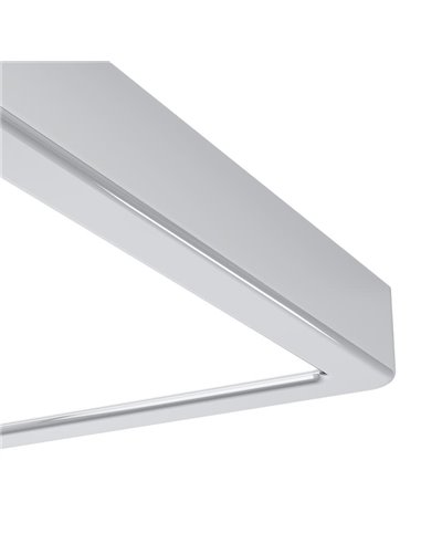 Plafonnier LED carré chromé FUEVA 6 220 x 220 mm pour salle de bain, 10,5 W, 1 200 lm, CCT (2 700 K-4 000 K-6 500 K), IP44