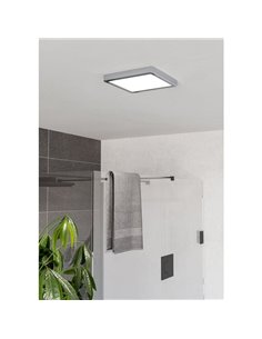 Plafón de techo baño LED cuadrada cromo FUEVA 6 220×220mm, 10,5W 1200Lm, CCT (2700K-4000K-6500K), IP44 2