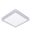 Luminária de teto LED cromada quadrada FUEVA 6 220x220 mm para banheiro, 10,5 W 1200 Lm, CCT (2700 K-4000 K-6500 K), IP44