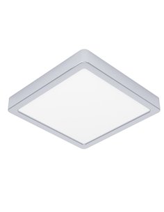 Plafonnier LED carré chromé FUEVA 6 220 x 220 mm pour salle de bain, 10,5 W, 1 200 lm, CCT (2 700 K-4 000 K-6 500 K), IP44