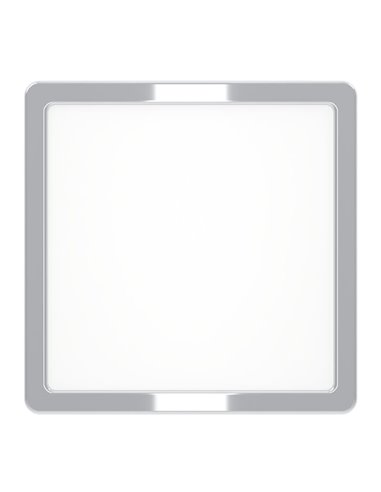Plafón de techo baño LED cuadrada cromo FUEVA 6 220×220mm, 10,5W 1200Lm, CCT (2700K-4000K-6500K), IP44