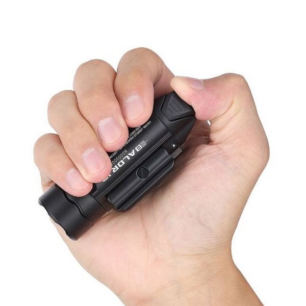 Linterna para arma con puntero IR invisible BALDR IR 1350Lm, 240m alcance y modo táctico IPX4