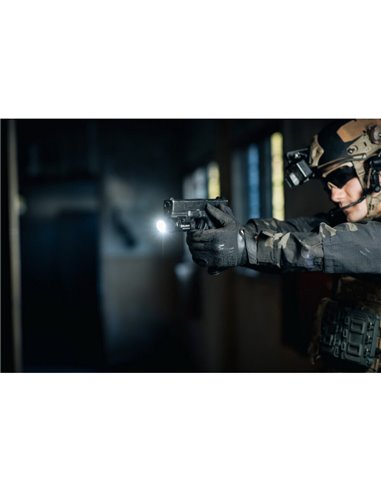 Linterna táctica para arma BALDR Pro R 1350Lm, 200m alcance, láser verde, IPX4 y recargable