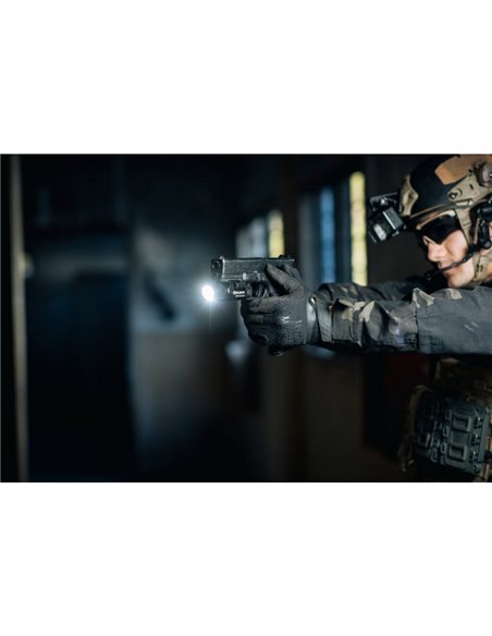 Linterna táctica para arma BALDR Pro R 1350Lm, 200m alcance, láser verde, IPX4 y recargable