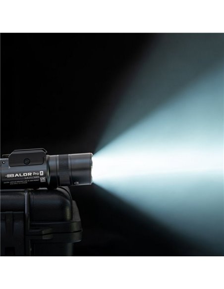 Lanterna tática BALDR Pro R 1350Lm, alcance de 200 m, laser verde, IPX4, recarregável