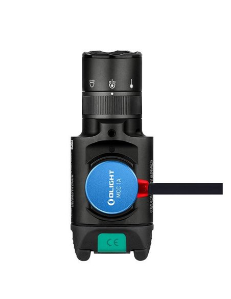 Lanterna tática BALDR Pro R 1350Lm, alcance de 200 m, laser verde, IPX4, recarregável