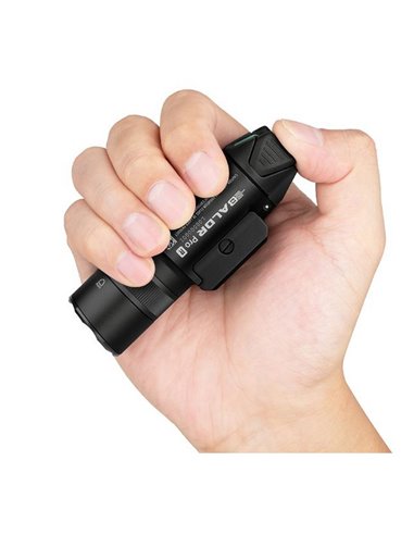 Lanterna tática BALDR Pro R 1350Lm, alcance de 200 m, laser verde, IPX4, recarregável