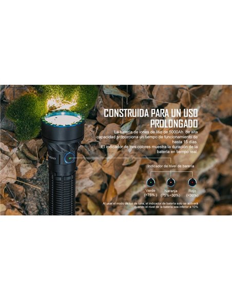 Lanterna tática multicolorida FREYR de 1.750 lm, alcance de 360 m, RGB, IPX8 e recarregável