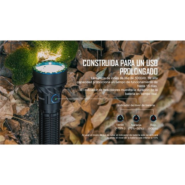 Lampe torche tactique multicolore FREYR 1 750 lm, portée 360 m, RVB, IPX8 et rechargeable