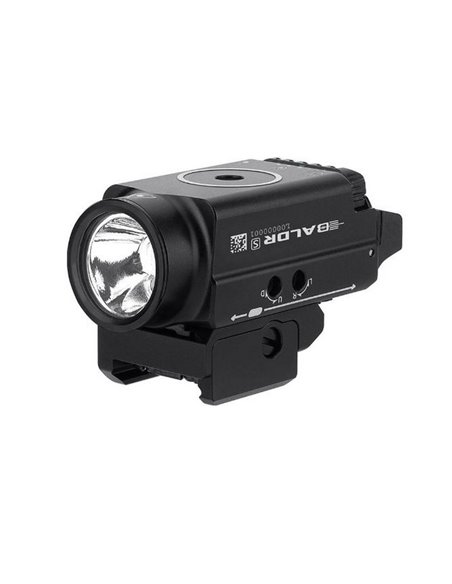 Lampe torche d'arme Baldr S 800 lm avec pointeur laser vert, portée de 130 m, IPX4 et rechargeable