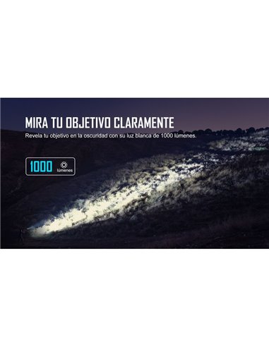 Linterna para arma ODIN GL Mini 1000Lm, 180m alcance, láser verde, IPX4 y Montura Picatinny
