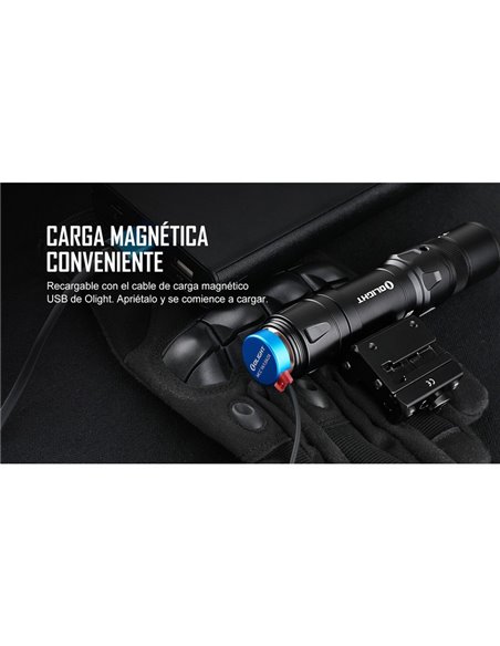 Linterna para arma ODIN GL Mini 1000Lm, 180m alcance, láser verde, IPX4 y Montura Picatinny