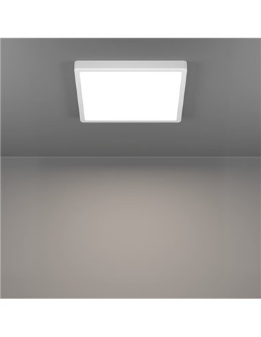 Plafón LED de superficie cuadrado blanco FUEVA 6 290×290mm, 14,2W 1800Lm, CCT (2700K-4000K-6500K), IP20