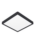 Downlight LED de superficie cuadrado negro FUEVA 6 290×290mm, 14,2W 1800Lm, CCT (2700K-4000K-6500K), IP20