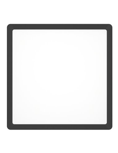 Downlight LED de superficie cuadrado negro FUEVA 6 290×290mm, 14,2W 1800Lm, CCT (2700K-4000K-6500K), IP20