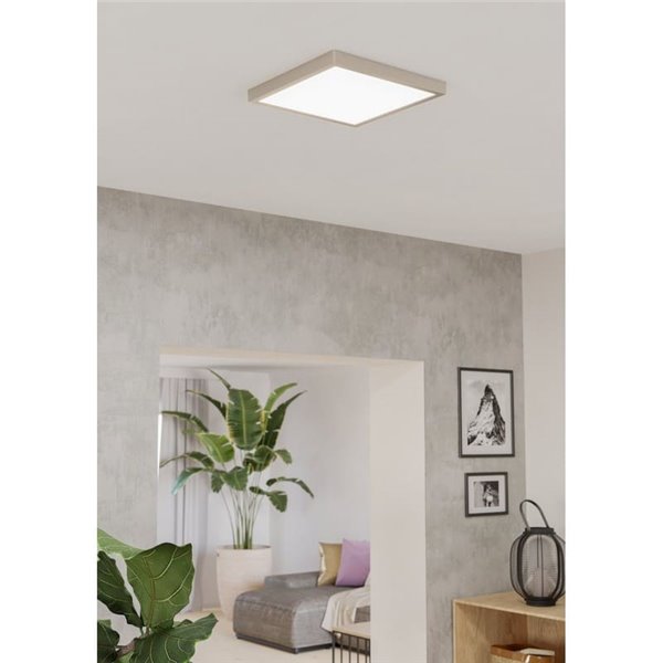 Luminária de teto LED de superfície FUEVA 6 níquel, 290 x 290 mm, 14,2 W, 1800 Lm, CCT (2700 K, 4000 K, 6500 K), IP20