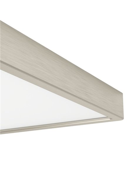 Luminaria LED de techo de superficie FUEVA 6 níquel 290×290mm, 14,2W 1800Lm, CCT (2700K-4000K-6500K), IP20
