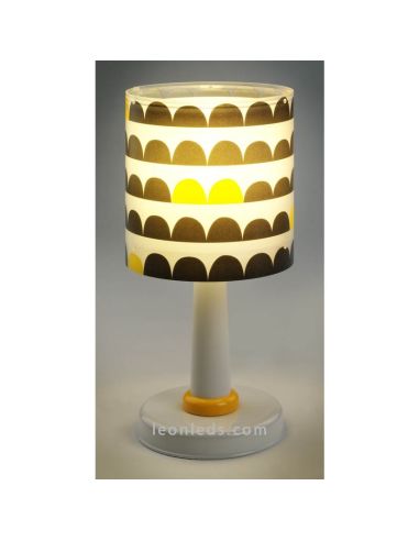 Candeeiro de Mesa Infantil Wonder 1XE14 70651 Mesa-de-cabeceira Branco Preto e Amarelo | Leon Iluminação LED
