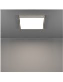 Luminaria LED de techo de superficie FUEVA 6 níquel 290×290mm, 14,2W 1800Lm, CCT (2700K-4000K-6500K), IP20