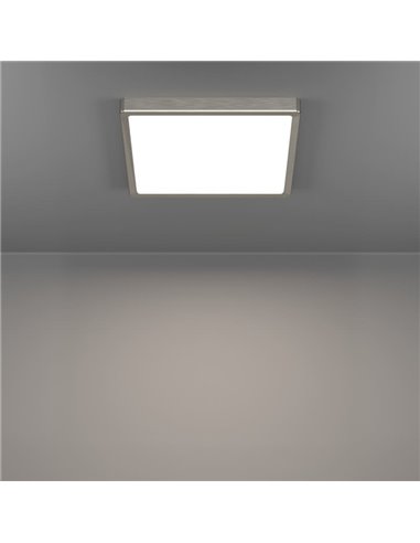 Luminaria LED de techo de superficie FUEVA 6 níquel 290×290mm, 14,2W 1800Lm, CCT (2700K-4000K-6500K), IP20