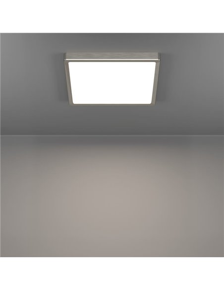 Luminaria LED de techo de superficie FUEVA 6 níquel 290×290mm, 14,2W 1800Lm, CCT (2700K-4000K-6500K), IP20