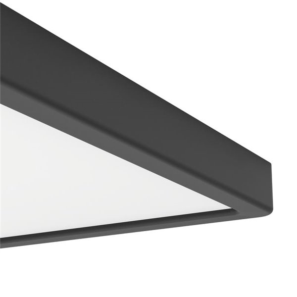 Downlight de superficie LED cuadrado negro FUEVA 6, para baños 290×290mm, 14,2W 1800Lm, CCT (2700K-4000K-6500K), IP44