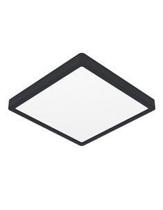 Downlight de superficie LED cuadrado negro FUEVA 6, para baños 290×290mm, 14,2W 1800Lm, CCT (2700K-4000K-6500K), IP44