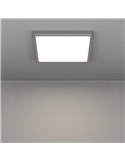 Plafón LED de techo cuadrado para baño cromo FUEVA 6 290×290mm, 14,2W 1800Lm, CCT (2700K-4000K-6500K), IP44