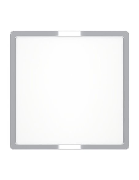 Plafón LED de techo cuadrado para baño cromo FUEVA 6 290×290mm, 14,2W 1800Lm, CCT (2700K-4000K-6500K), IP44